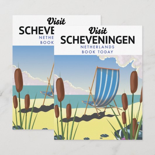 Scheveningen Nederlands strand poster (Voorkant / Achterkant)