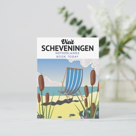 Scheveningen Nederlands strand poster Briefkaart (Staand voorkant)