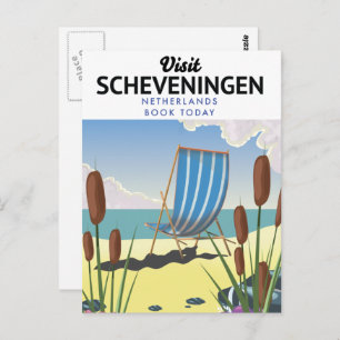 Scheveningen Nederlands strand poster Briefkaart