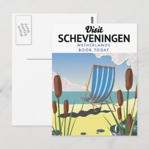 Scheveningen Nederlands strand poster Briefkaart