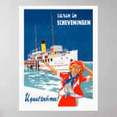 Scheveningen Netherlands Vintage Travel Poster (Voorkant)