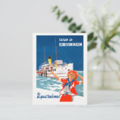 Scheveningen Netherlands Vintage Travel Poster Briefkaart (Staand voorkant)