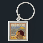 Scheveningen Sleutelhanger<br><div class="desc">De  Art Deco-reisposter voor het Nederlandse strand in het noordelijk Zee Scheveningen,  "The Hague-on-Zee",  Nederland.</div>