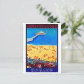 Scheveningen strand, Holland, vintage-reis Briefkaart (Staand voorkant)