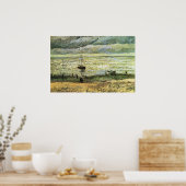 Scheveningen strand in stormachtig weer van Gogh Poster (Keuken)