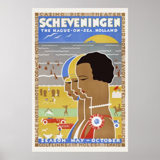 Scheveningen The Hague on Sea. Holland Vintage Poster (Voorkant)