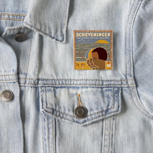 Scheveningen Vierkante Button 5,1 Cm (In situ)