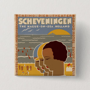 Scheveningen Vierkante Button 5,1 Cm
