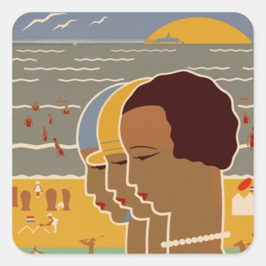 Scheveningen Vierkante Sticker (Voorkant)