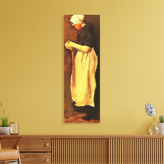 Scheveningen Vrouw Portret door Vincent van Gogh Canvas Afdruk (Insitu (Woonkamer))