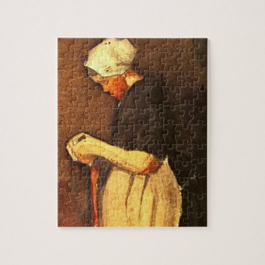 Scheveningen Vrouw Portret door Vincent van Gogh Legpuzzel (Verticaal)
