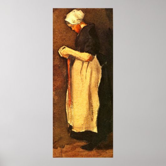 Scheveningen Woman door Vincent van Gogh Poster (Voorkant)