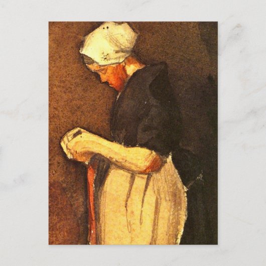 Scheveningen Woman Portrait van Vincent van Gogh Briefkaart (Voorkant)