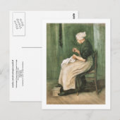 Scheveningen Woman Sewing, Van Gogh Fine Art Briefkaart (Voorkant / Achterkant)