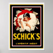 Schick's Art Deco Ad Poster 12 x 16 (Voorkant)