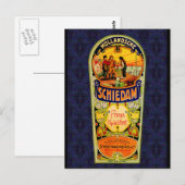 SCHIEDAM Gin Whiskey Label uit Rotterdam Holland Briefkaart (Voorkant / Achterkant)