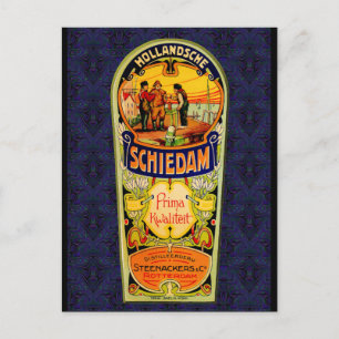 SCHIEDAM Gin Whiskey Label uit Rotterdam Holland Briefkaart