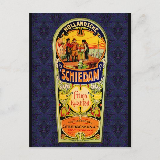 SCHIEDAM Gin Whiskey Label uit Rotterdam Holland Briefkaart (Voorkant)