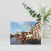 Schiedam, windmolens en binnenschepen briefkaart (Staand voorkant)