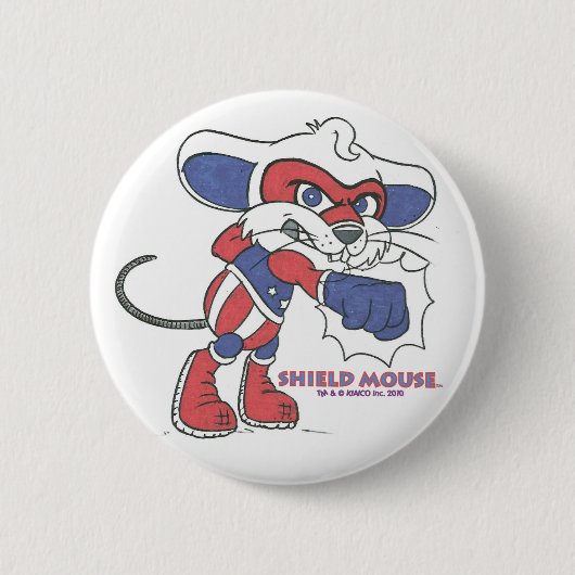 SCHIELD MOUSE Patriotic Punch!  Knoop Ronde Button 5,7 Cm (Voorkant)
