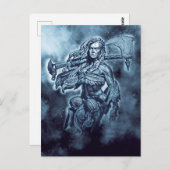 Schieldmaiden Fierce Vrouw Warrior Art VIKING Briefkaart (Voorkant / Achterkant)