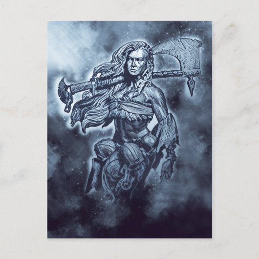 Schieldmaiden Fierce Vrouw Warrior Art VIKING Briefkaart (Voorkant)