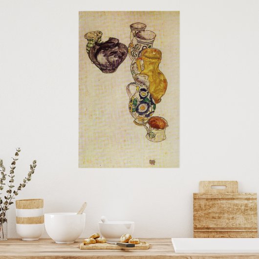 Schiele - Boerenkannen Poster (Keuken)