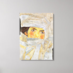 Schiele - De zuster van de kunstenaar, schilderij Canvas Afdruk