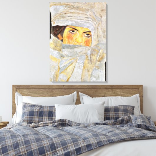 Schiele - De zuster van de kunstenaar, schilderij Canvas Afdruk (Insitu (Slaapkamer))