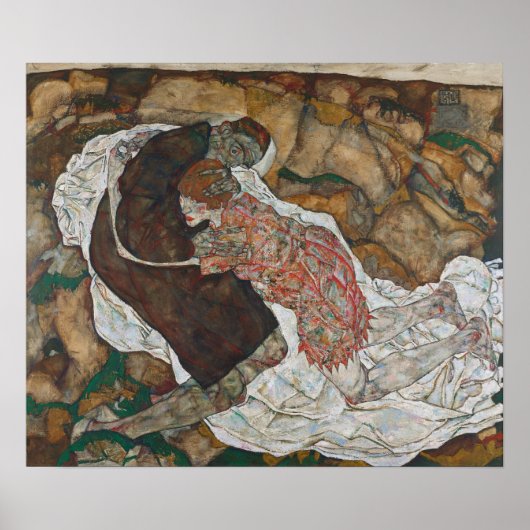 Schiele - Dood en Meisje Poster (Voorkant)