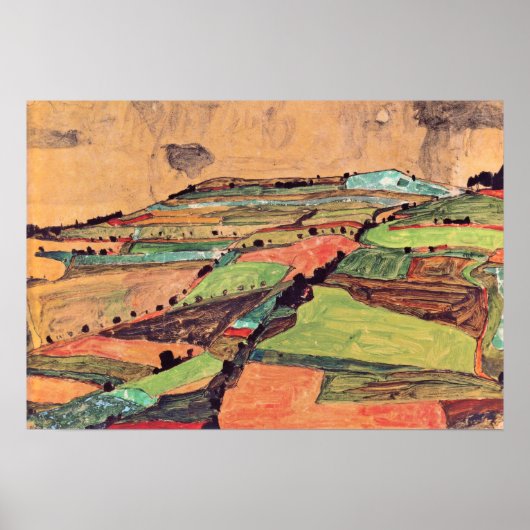 Schiele - Field Landscape 1910 Poster (Voorkant)