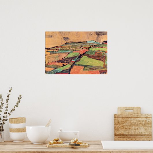 Schiele - Field Landscape 1910 Poster (Keuken)
