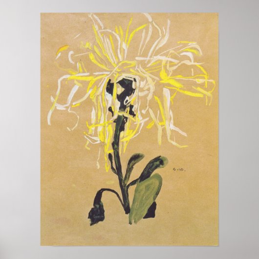 Schiele - Geel Chrysanthemum 1910 Poster (Voorkant)