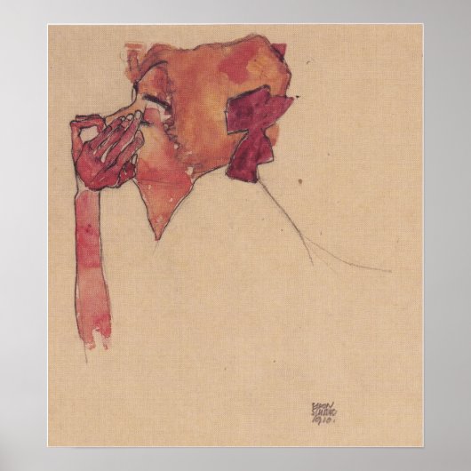 Schiele - Gerti met haarnetje 1910 Poster (Voorkant)