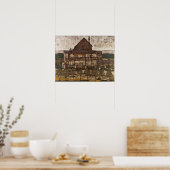 Schiele - Huis Met Dakspanen (Oud Huis) Poster (Keuken)