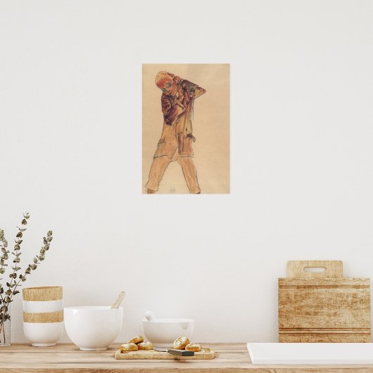 Schiele - Jongen met lange rok 1910 Poster (Keuken)