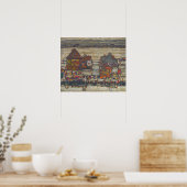 Schiele - Kleurrijke Huizen 1914 Poster (Keuken)