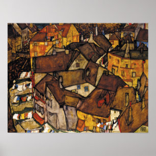 Schiele - Krumau Huizenrij (Kleine Stad) Poster