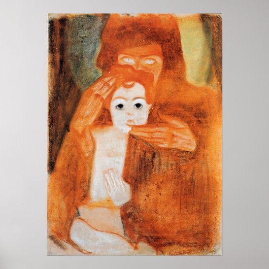 Schiele - Madonna met kind 1908 Poster (Voorkant)