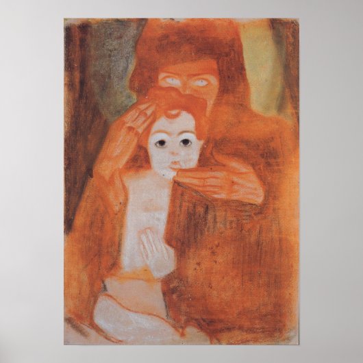 Schiele - Madonna met kind 1908 Poster (Voorkant)