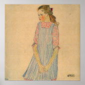 Schiele - Meisje met rode gaas 1909 Poster (Voorkant)