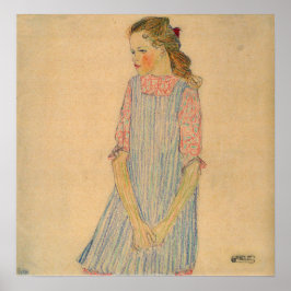 Schiele - Meisje Met Rode Mouw 1909 Poster