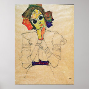 Schiele - meisje met zonnebril 1910 poster