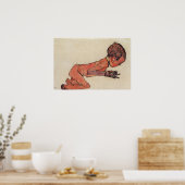 Schiele - Pasgeboren met legaten, opgemaakt in 191 Poster (Keuken)