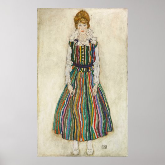 Schiele - Portret van Edith (de vrouw van de kunst Poster (Voorkant)