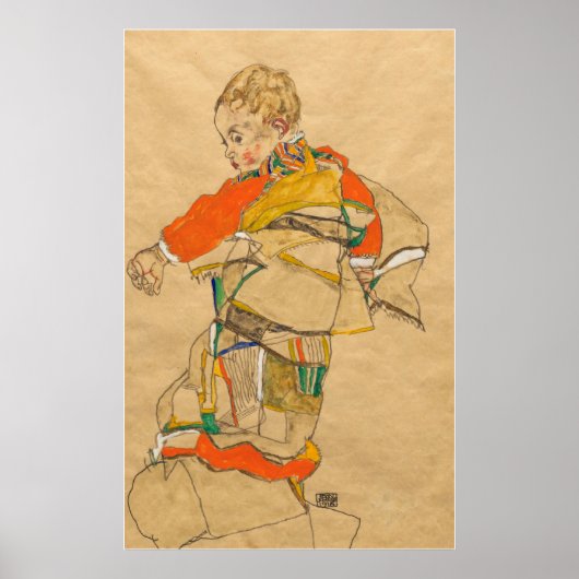 Schiele - Portret van een kind (Anton Peschka Jr.) Poster (Voorkant)