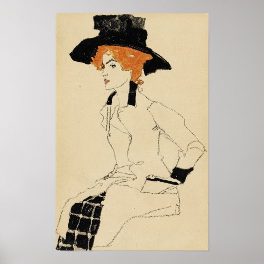 Schiele - Portret van een vrouw Poster (Voorkant)
