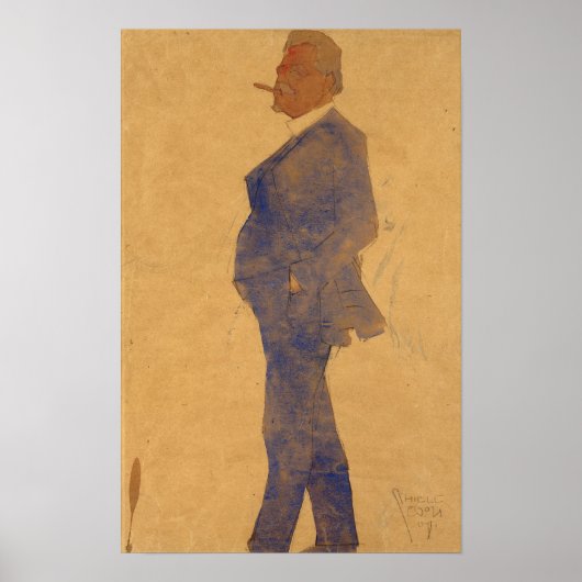 Schiele - Portret van Leopold Czihaczek 1908 Poster (Voorkant)