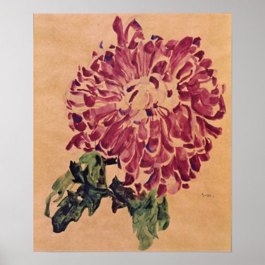 Schiele - Red Chrysanthemum 1910 Poster (Voorkant)