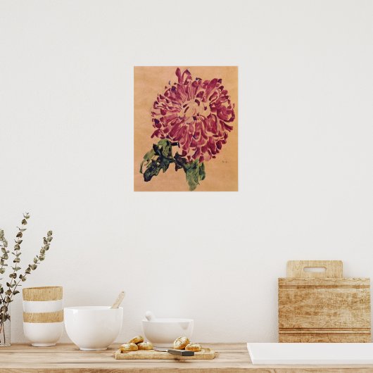 Schiele - Red Chrysanthemum 1910 Poster (Keuken)